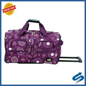 22 Inch Rolling Duffel Bag with Skate Wheels, Heavy Duty Polyester, Multiple